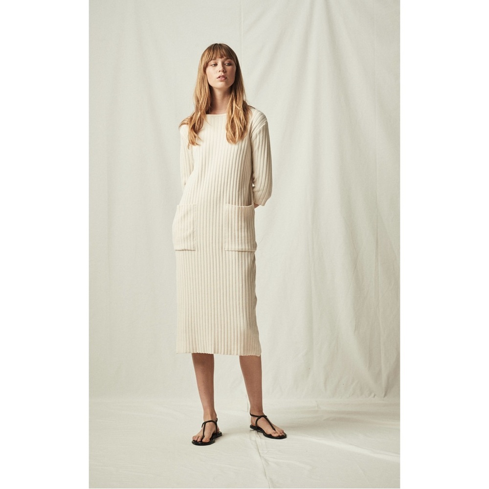 Mijeong Park Ribbed Midi Knit Dress